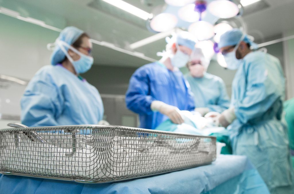 Surgery image - image is blurry with equipment box in focus - image from Cambridge University Health Partners