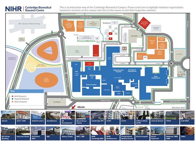 Cambridge Biomedical Campus Map Interactive Campus Map | Cambridge Biomedical Research Centre