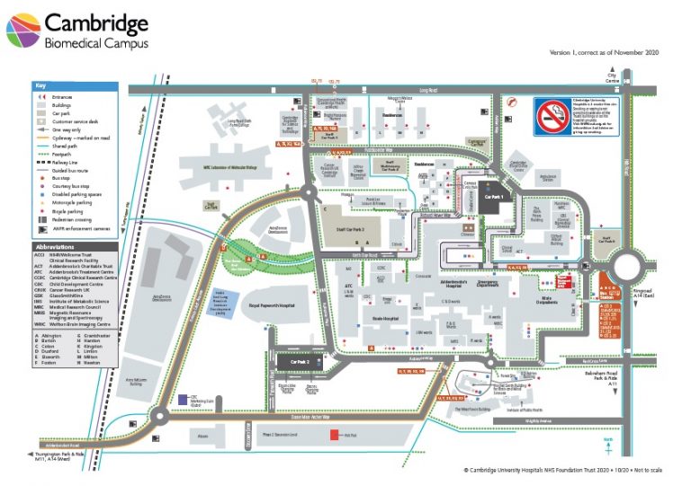 Contact Cambridge Biomedical Research Centre   Picture Cambridge Biomedical Campus Map Dec 2020 768x541 