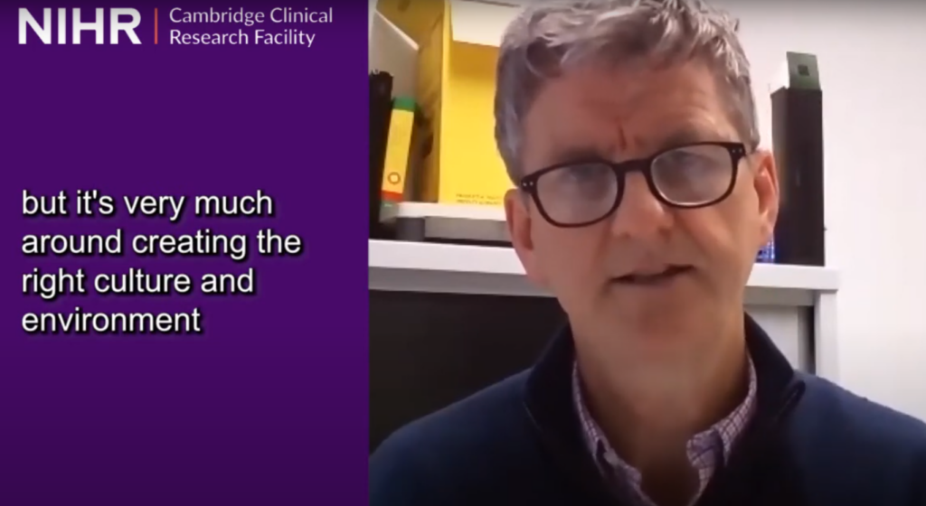 NIHR BRC Director Prof Miles Parkes is leading BRC/CRF efforts to achieve parity in terms of gender, ethnicity and background at all levels throughout our organisations. Watch Prof Miles on YouTube: https://bit.ly/3YTEhgf