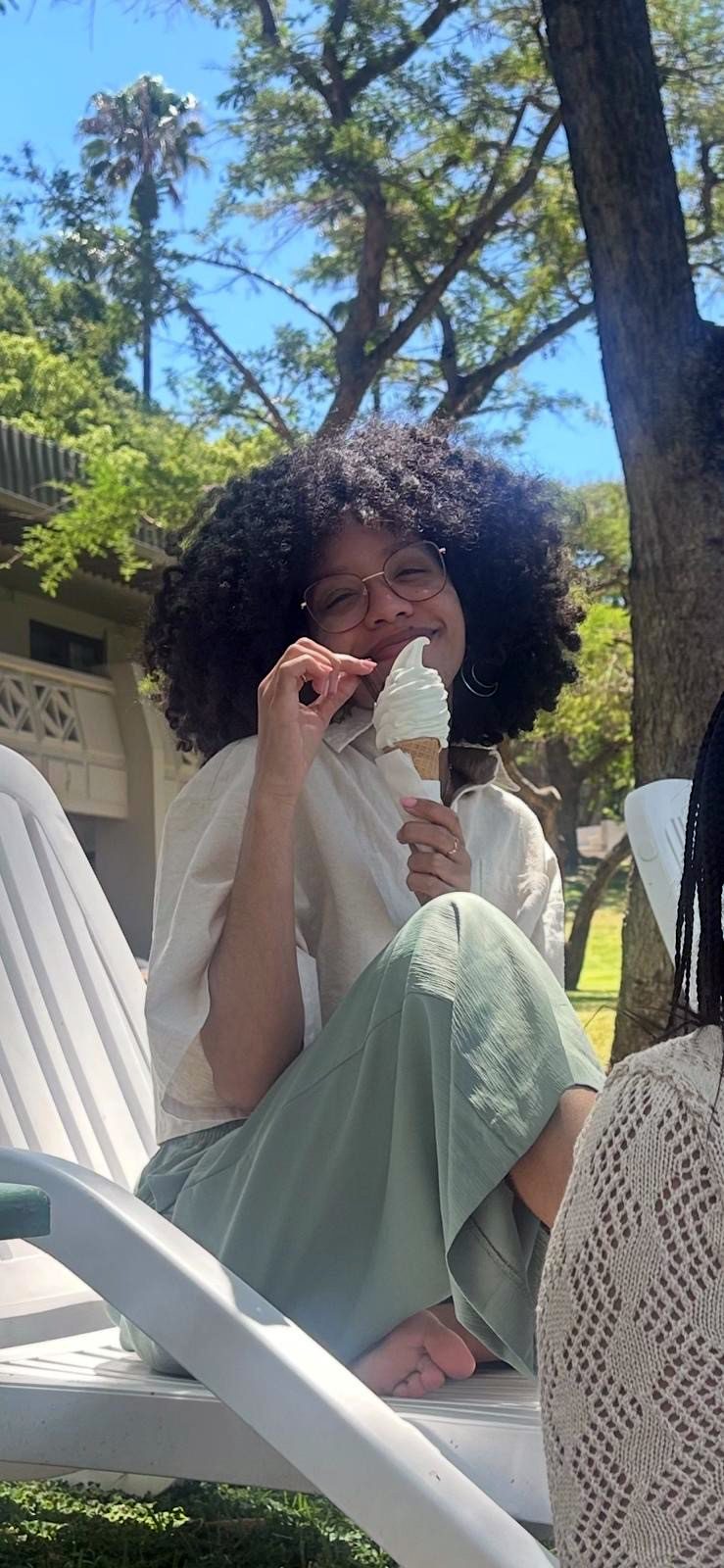 woman eating an ice cream