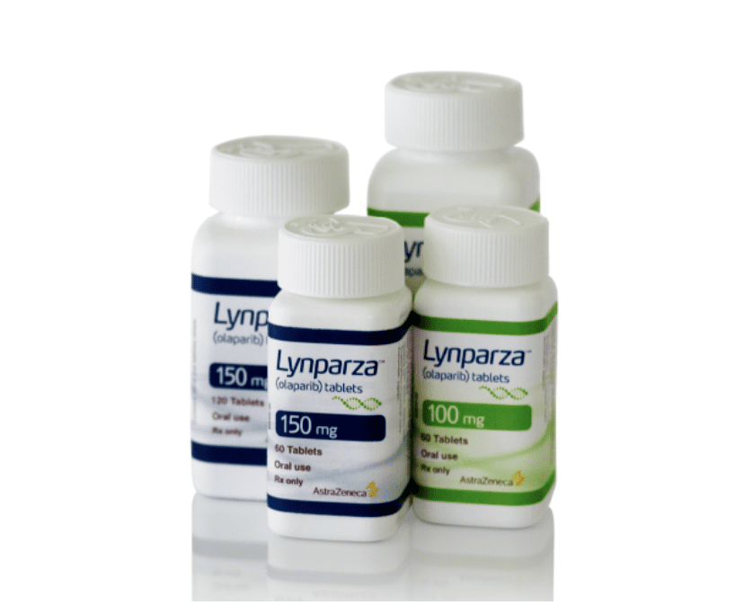 Four white medicine bottles with different labels grouped together