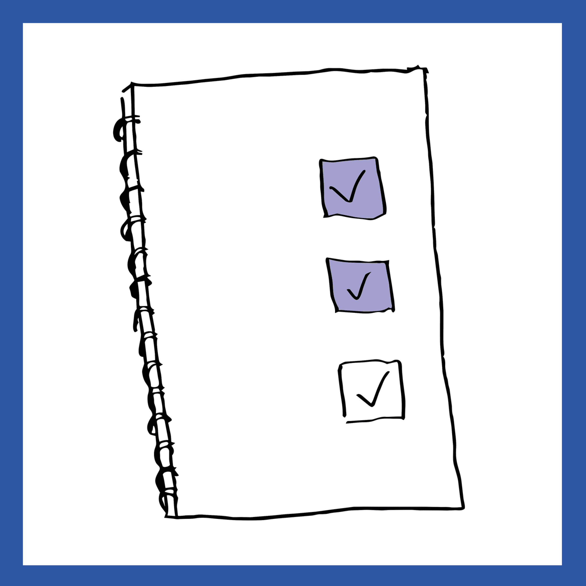 Hand-drawn graphic of checklist =""