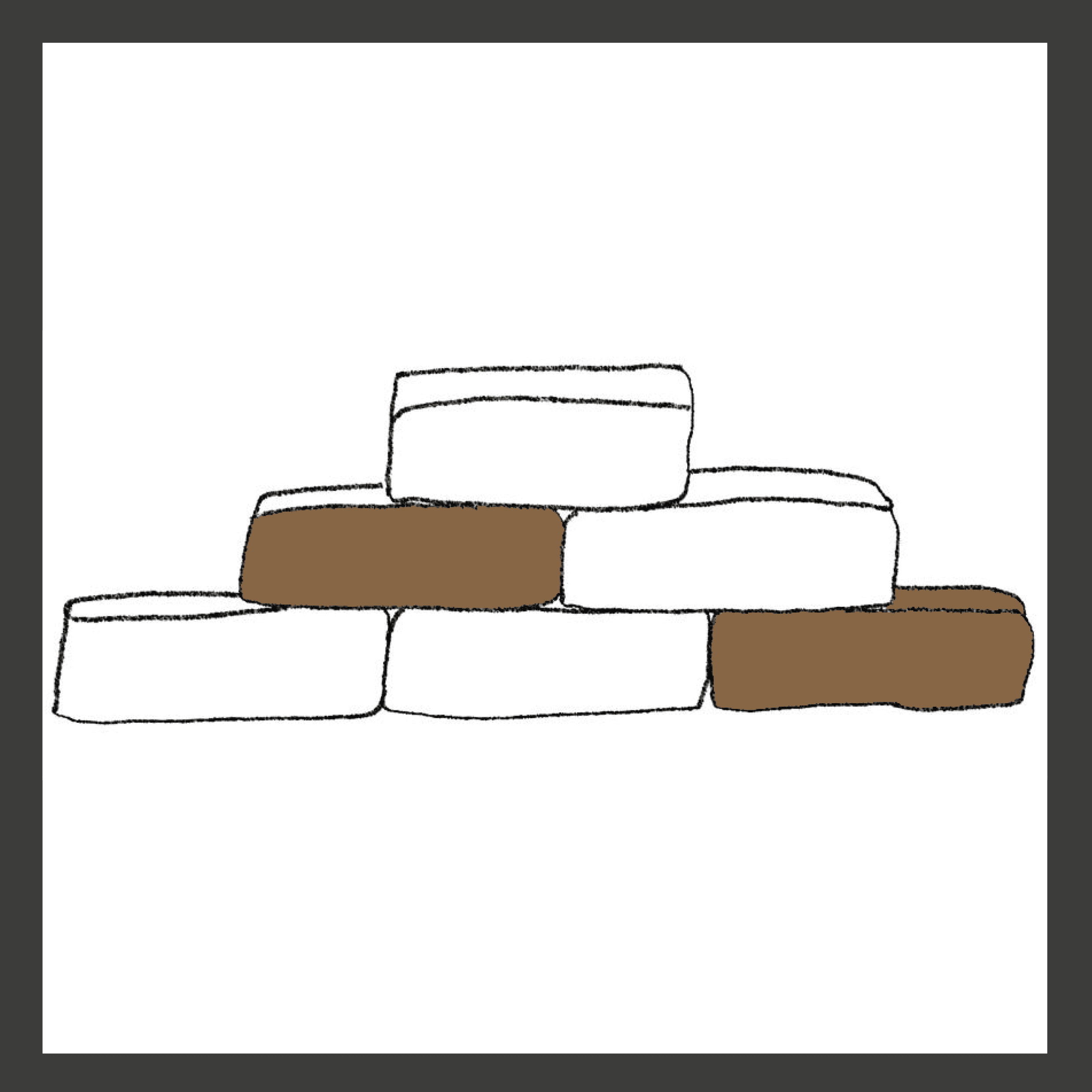 Hand-drawn graphic of brick wall =""