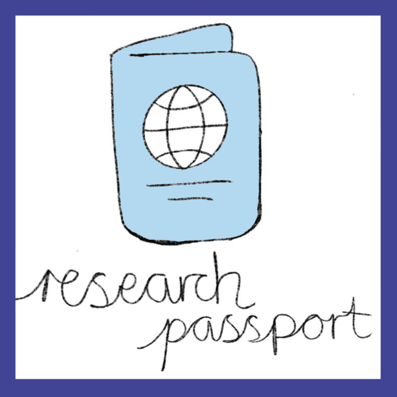 Hand-drawn graphic of passport